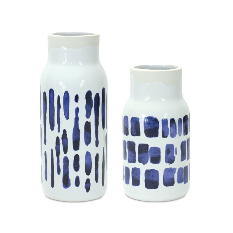 Set of 2 Decorative Vases – Elegant Ceramic or Glass Vases for Home and Office Decor