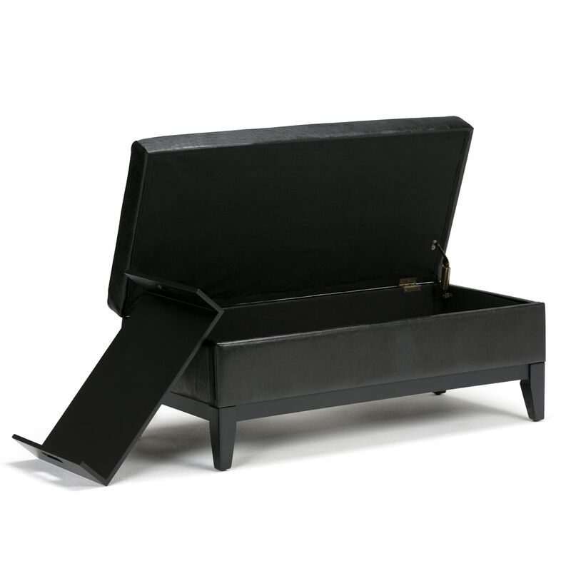 Simpli Home Oregon Storage Ottoman Bench with Tray image number 3