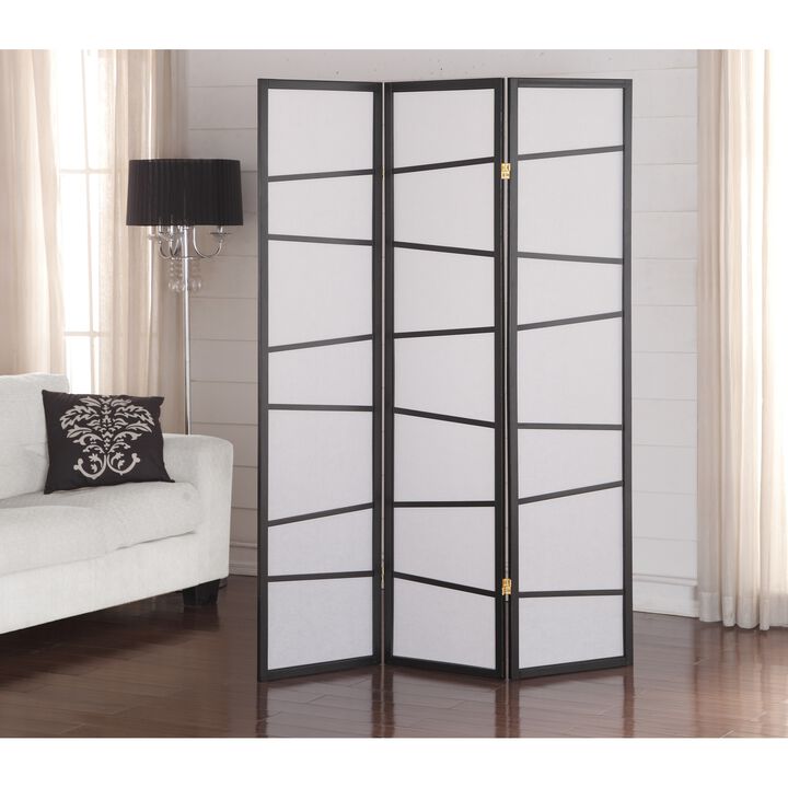 Streamdale 3-Panel Screen Room Divider, Black