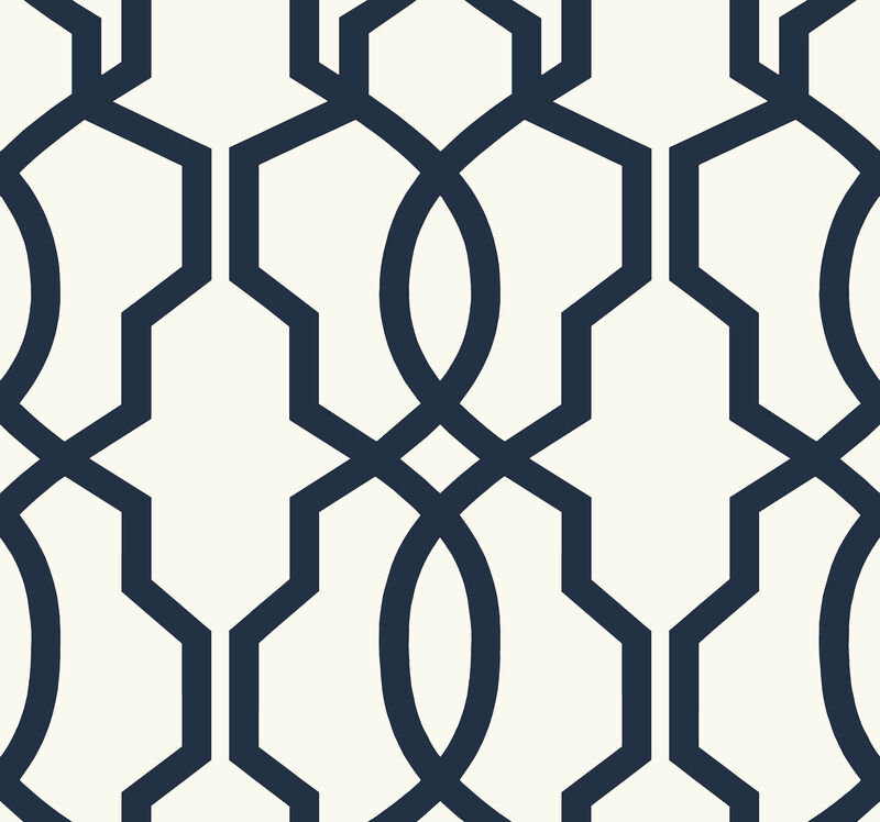 Hourglass Trellis Navy Wallpaper image number 0