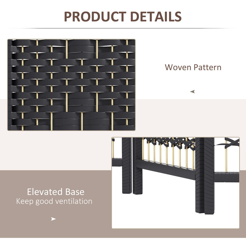 Hivvago 3-Panel Folding Room Divider with Wave Fiber Design image number 5