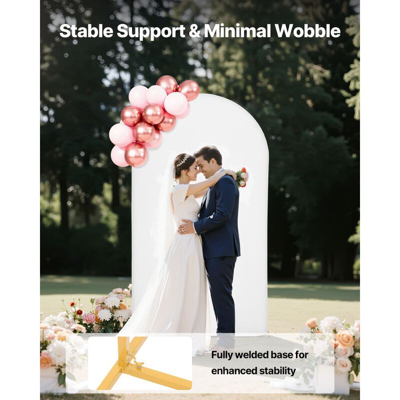 Gold Metal Arch Backdrop Stand with Cover for Wedding and Party Decorations image number 5
