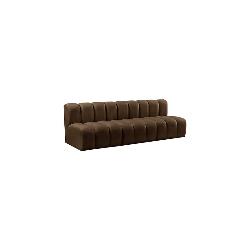 Meridian Furniture Arc Brown Velvet Modular Sofa