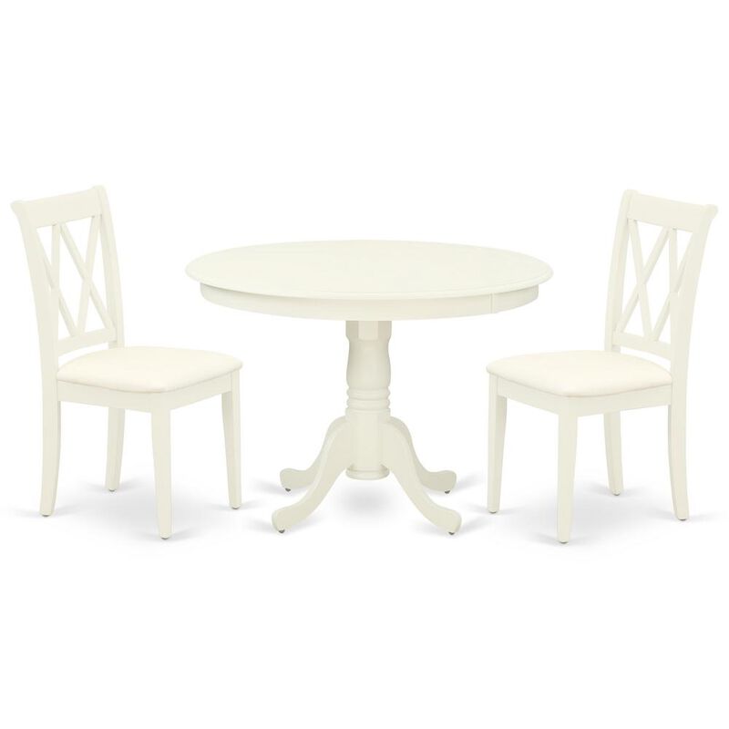 Dining Room Set Linen White, HLCL3-LWH-C