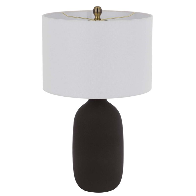 Table Lamp, White Drum Shade, 26 Inch Hotel Quality Black Ceramic Base image number 3