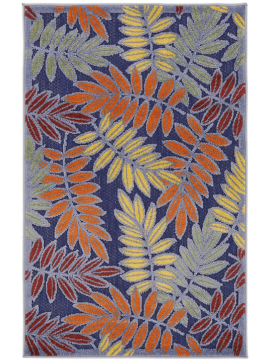 Aloha ALH18 Navy/Multicolor 3'6" x 5'6" Rug