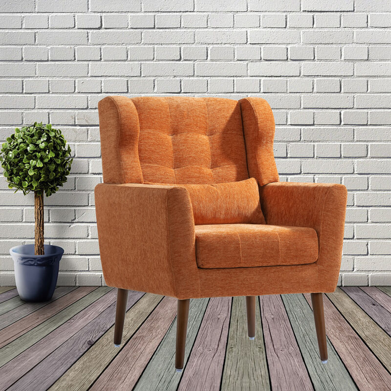 Streamdale Mid Century Modern Orange Upholstered Accent Chair image number 5