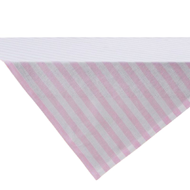 Solino Home 100% Pure Linen Table Throw 52 x 52 Inch | Sorrento Stripe