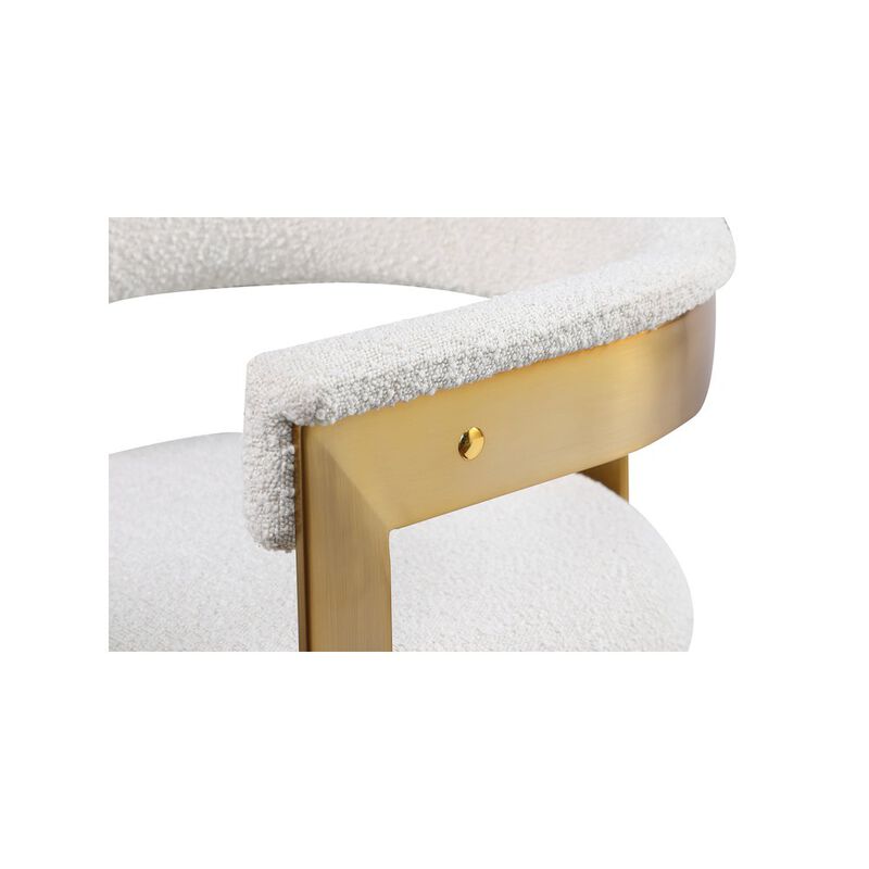 Meridian Furniture Romeo Cream Boucle Fabric Dining Chair, Set of 2