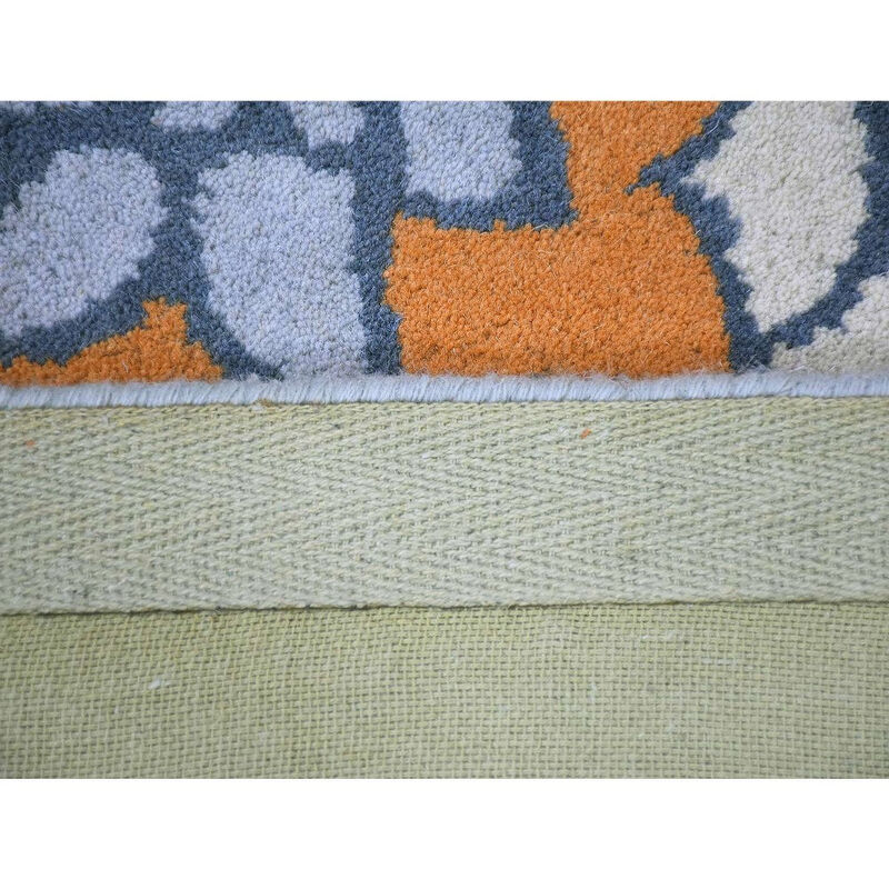 RUGSOTIC CARPETS HAND TUFTED WOOL ECO-FRIENDLY AREA RUGS  - 5'x7'6'', Rectangle Shape, Gray, Floral Modern Design, High Pile Thick Handmade Anti Skid Area Rugs for Living Room, Bed Room (K03107)