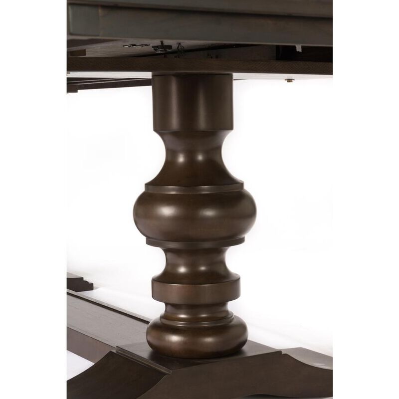 7 Piece Dining Set Extendable w/20"Center Leaf Extension & 6 Chairs in Beige Linen