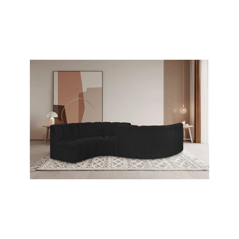 Meridian Furniture Arc Black Boucle Fabric Modular Sofa