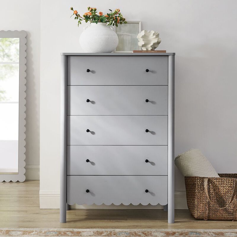 Emmeline Scalloped 5-Drawer Chest image number 6