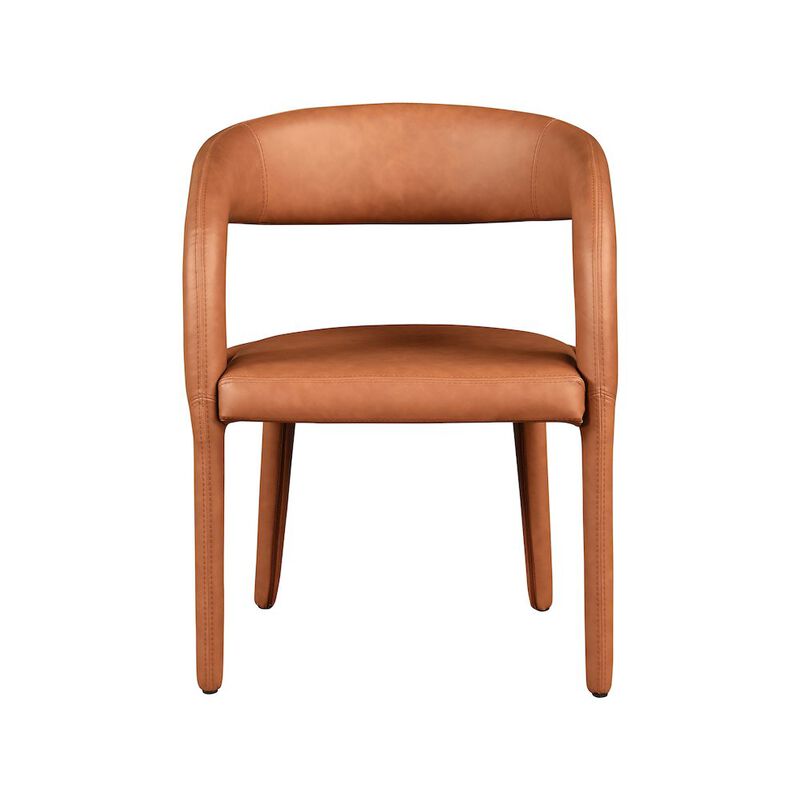 Meridian Furniture Sylvester Cognac Vegan Leather Dining Chair