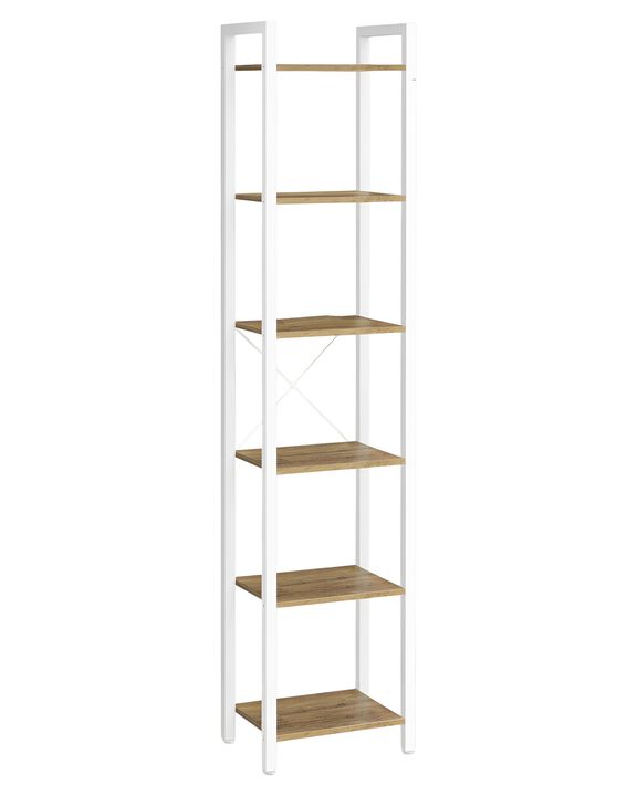 6 Tier Bookcase Storage Shelf Organizer for Home and Office