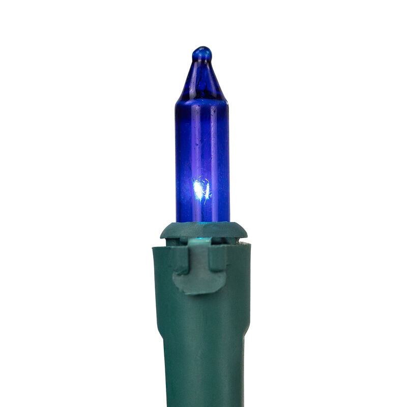 100-Count Blue and Clear Mini Christmas Light Set  20 ft Green Wire image number 3