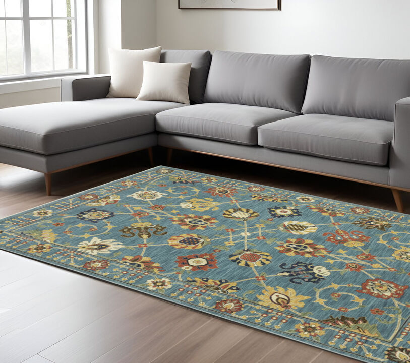 HomeRoots Oriental Area Rug With Fringe