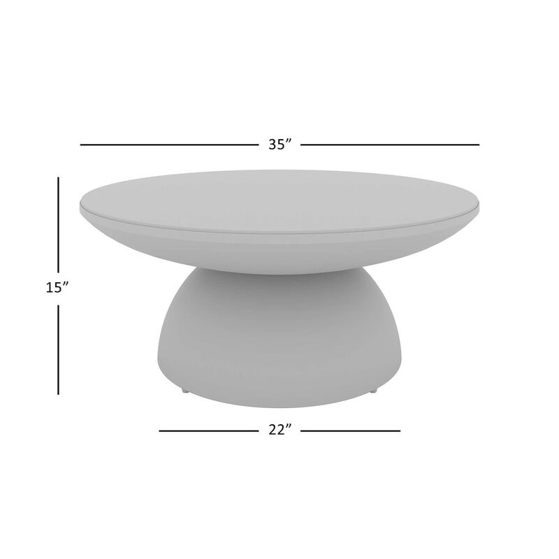 Jofran Circularity Modern Luxury Marble and Iron 35 Round Pedestal Coffee Table