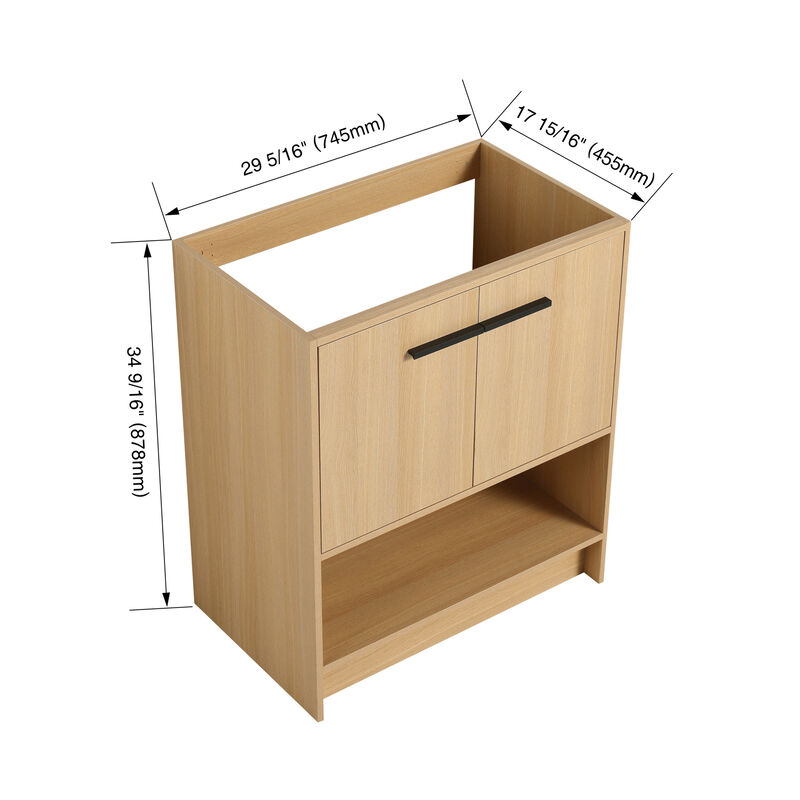 ELEMENT ACE Freestanding Bathroom Vanity, Open Bottom Storage Compartment Scratch Water Resistant Plywood Construction for Bathrooms image number 2