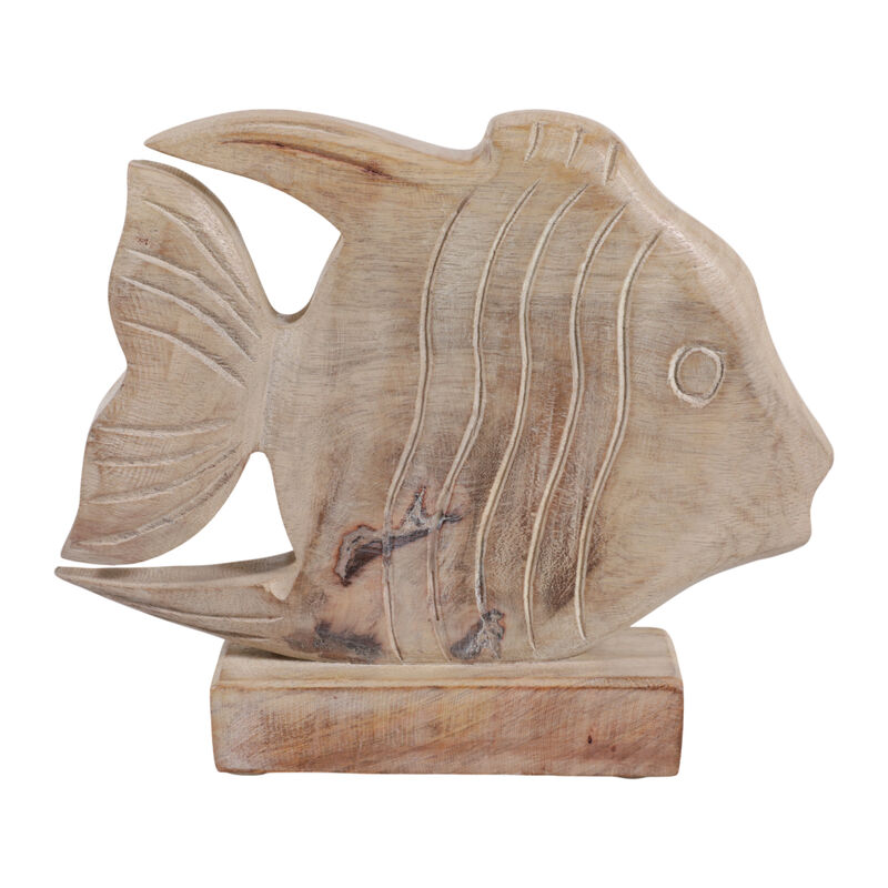 Distressed Wood Fish on Base image number 3