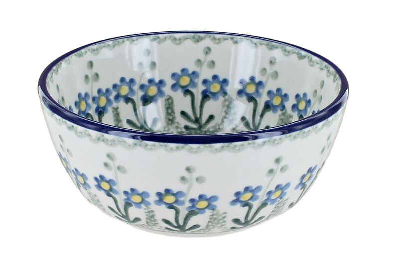 Blue Rose Polish Pottery Sapphire Fields Dessert Bowl