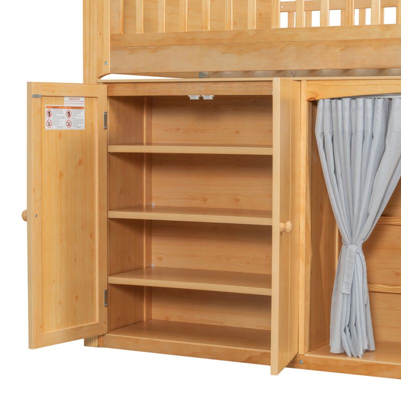 Flidre Wood Kids Loft Bed Featuring LED Lighting image number 6