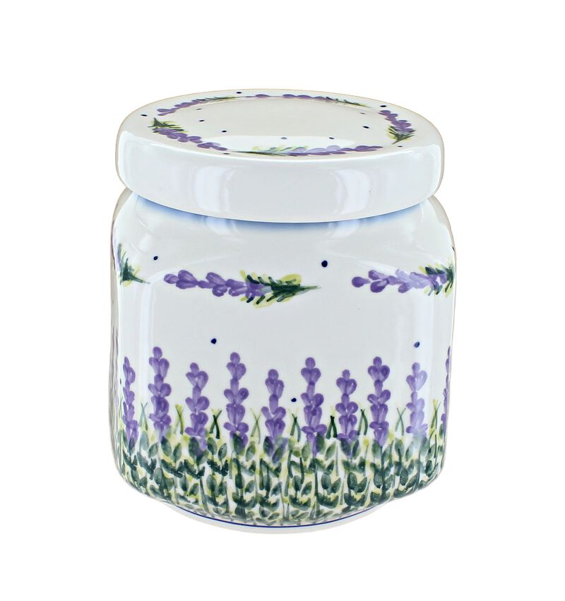 Blue Rose Polish Pottery Lavender Fields Large Canister