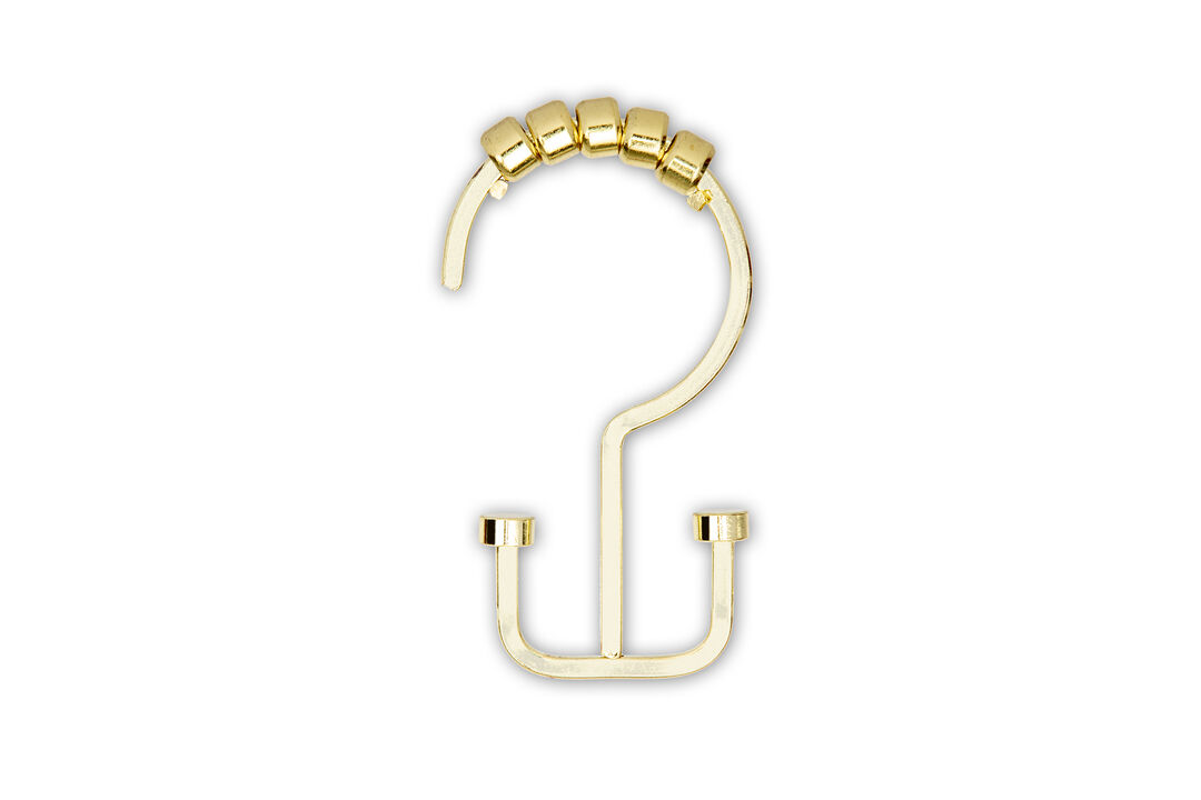 Utopia Alley Rust-Resistant Metal Double Shower Curtain Hooks, Shower Hooks Hangers for Bathroom, Kitchen Utensils, Curtains, Clothing, Towels etc - Set of 12