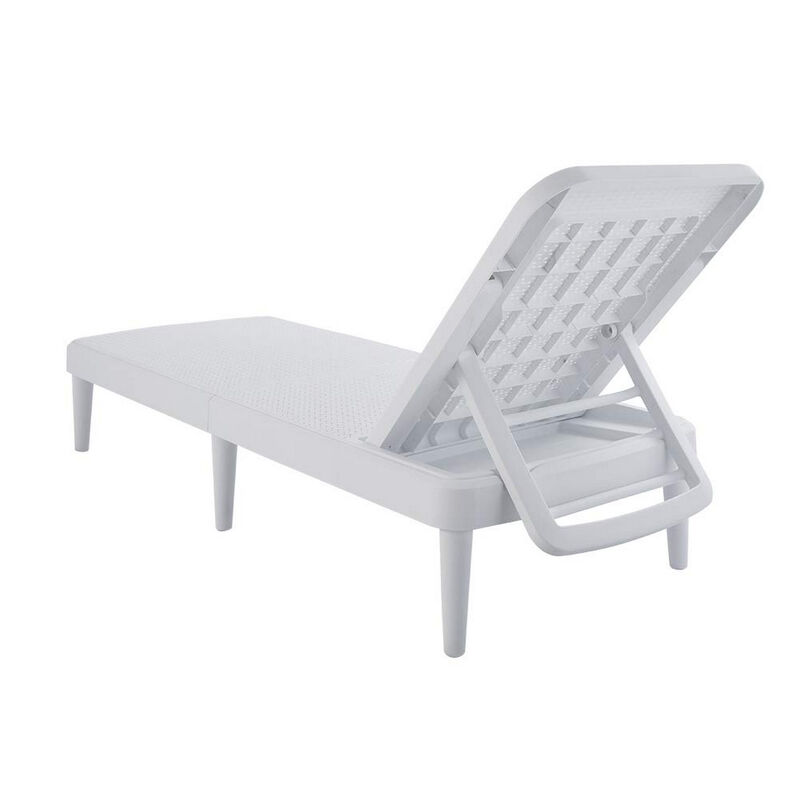 HomeRoots Heavy Duty Plastic Outdoor Stacking Chaise Lounge image number 2