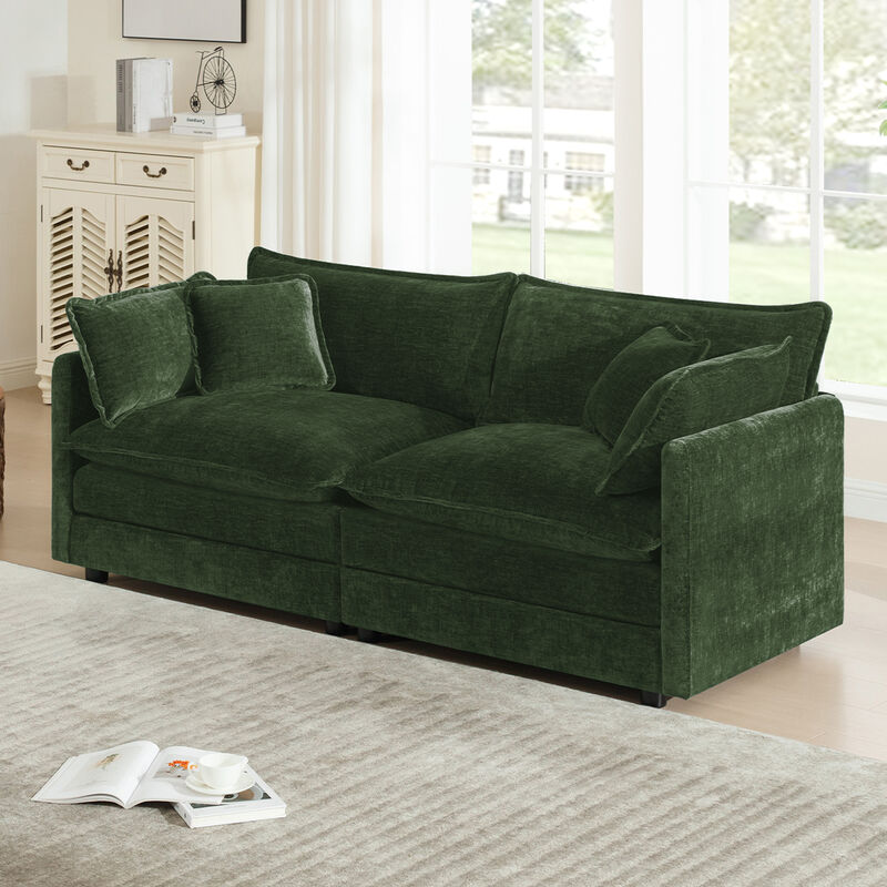 Crokud Modern Fabric Loveseat Sofa image number 2
