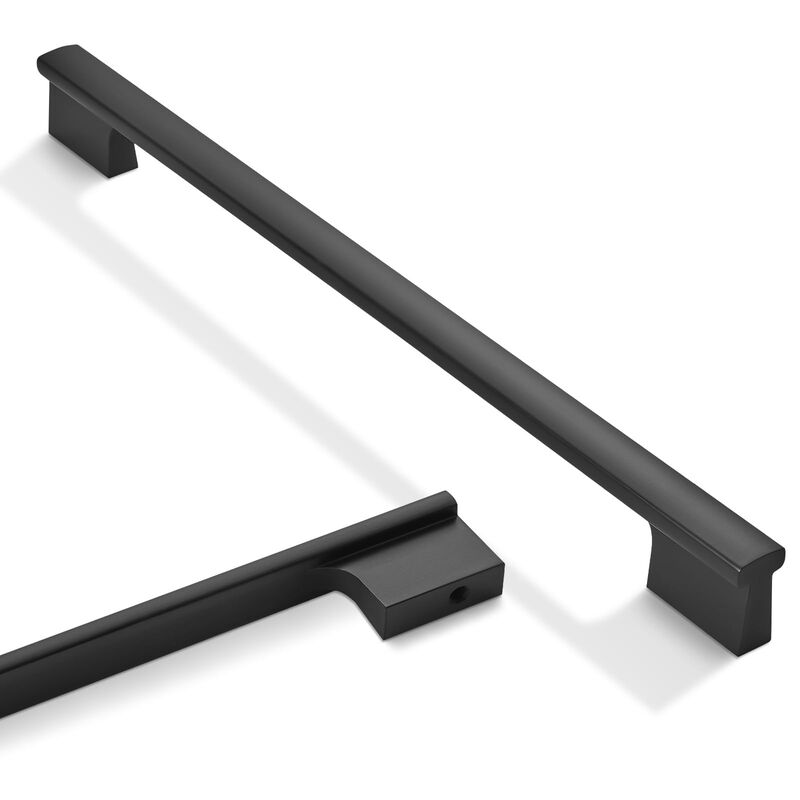 Amasideca 6 Pack Matte Black Cabinet Pulls 12.6 Inch(320mm) Hole Centers Kitchen Cabinet Handles Black Drawer Pulls Cabinet Hard