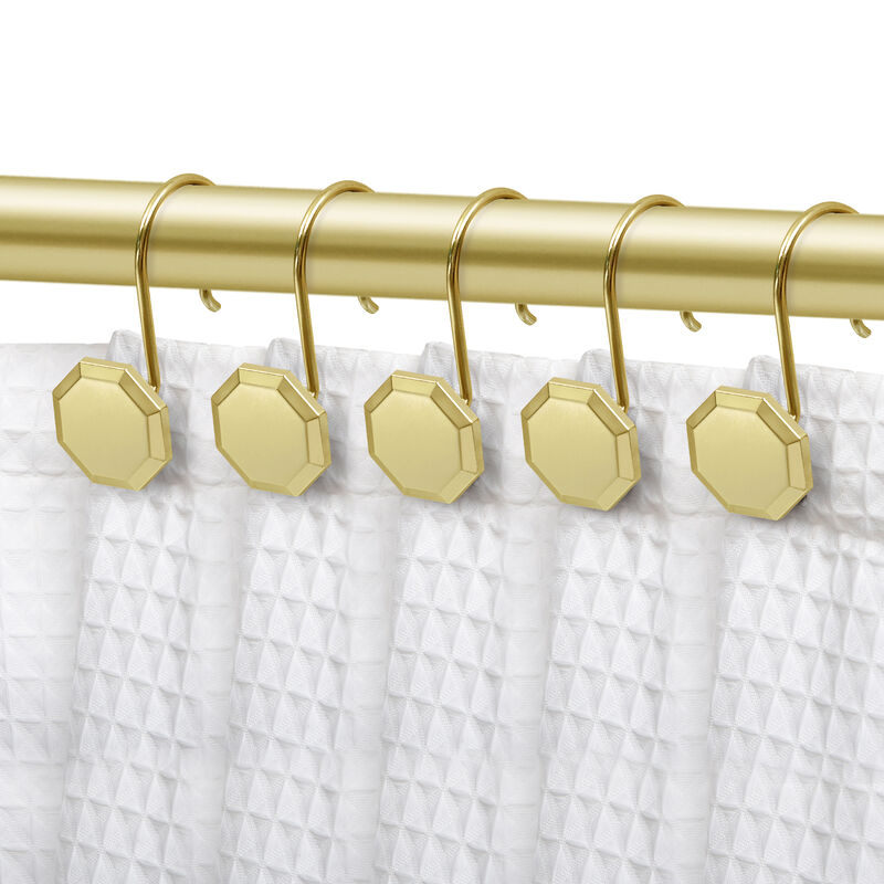 Zinc Shower Curtain Hooks, Set of 12 image number 1