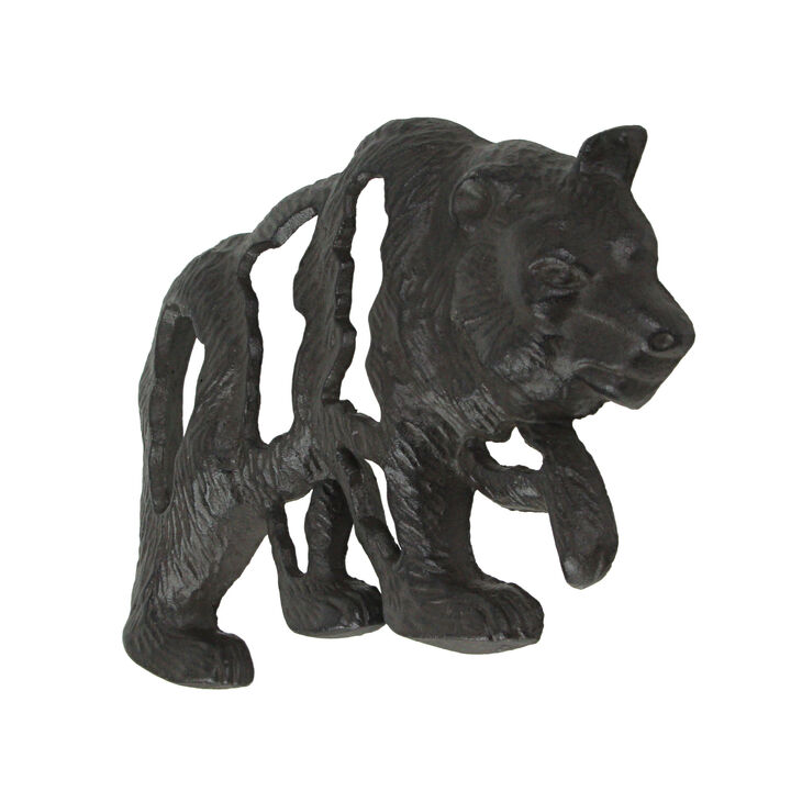 Cast Iron Bear Wall Mounted Sculpture Cabin Home Art Hanging Plaque Lodge Decor