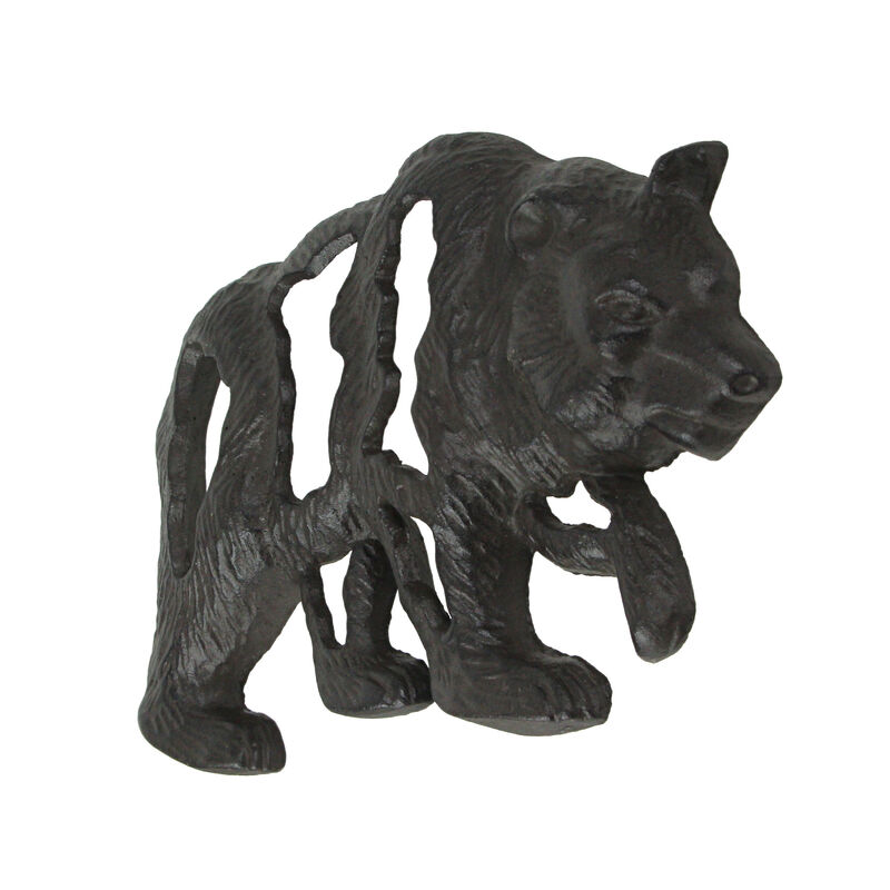Cast Iron Bear Wall Mounted Sculpture Cabin Home Art Hanging Plaque Lodge Decor image number 1