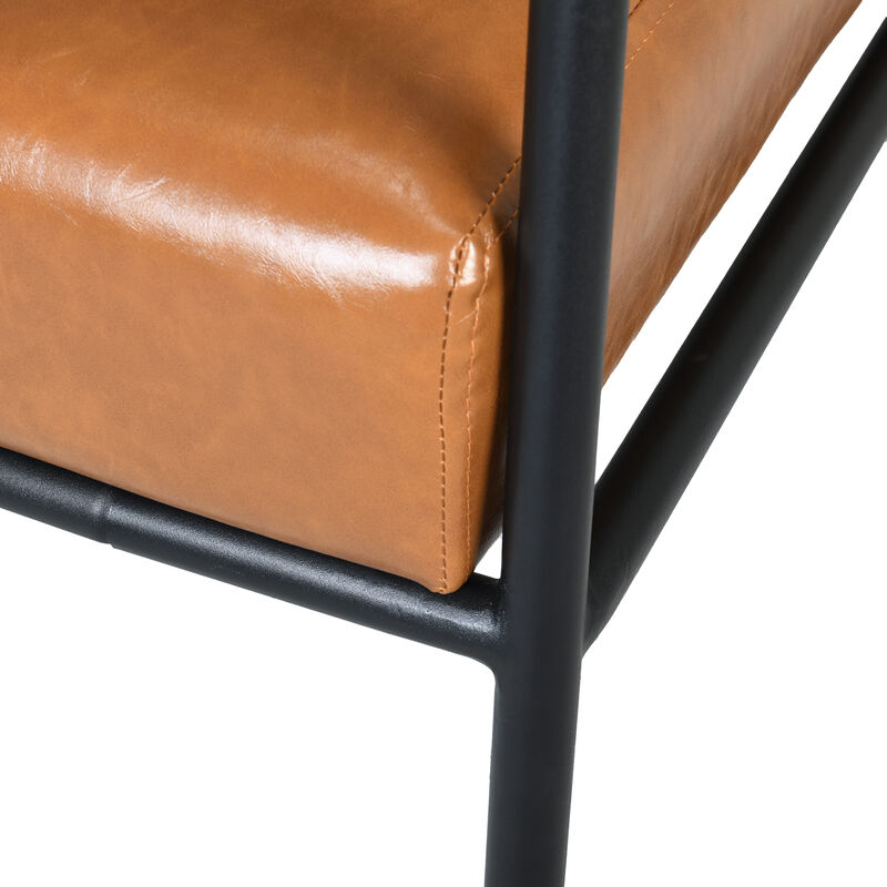 Merax Mid-Century Modern Faux Leather Accent Chair