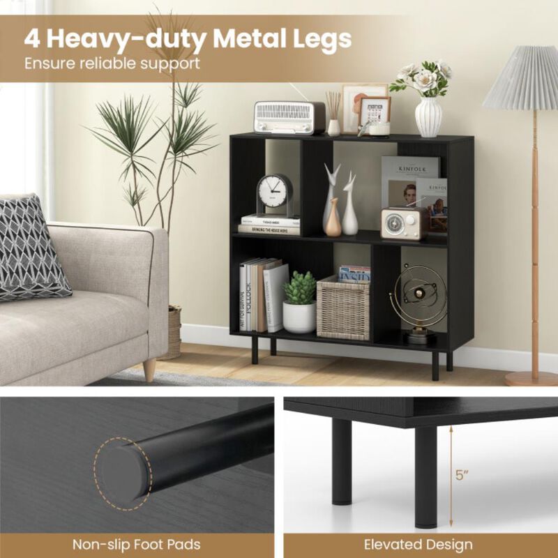 Hivvago Open Shelf Bookcase with 4 Compartments