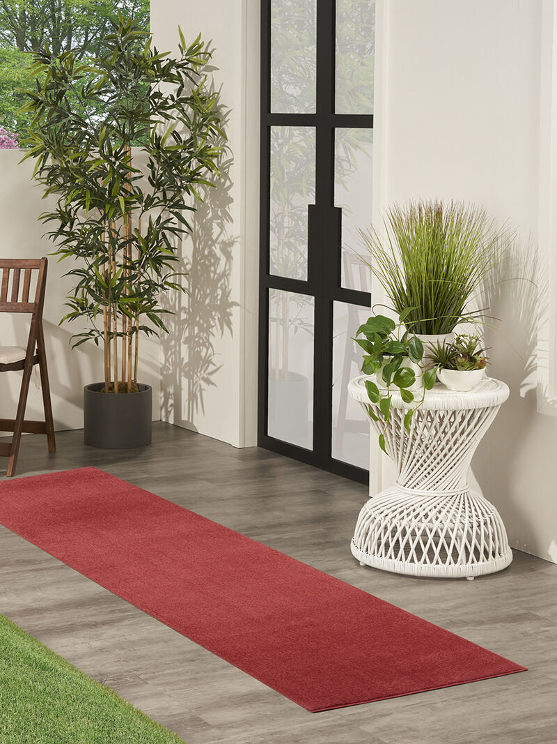 Nourison Essentials NRE01 Brick Red 2'2" x 14' Rug image number 1