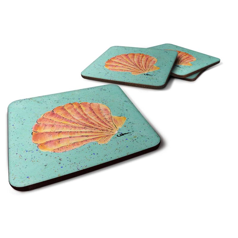 Caroline's Treasures 8523FC Shells Foam Coasters (Set of 4), 3.5 H x 3.5 W, Multicolor