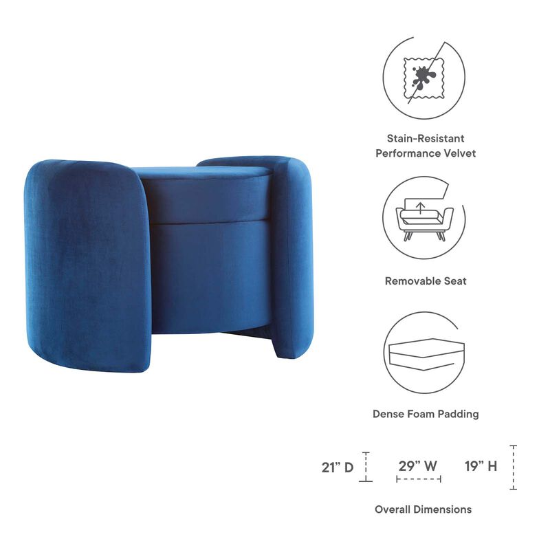 Nebula Upholstered Performance Velvet Ottoman image number 8