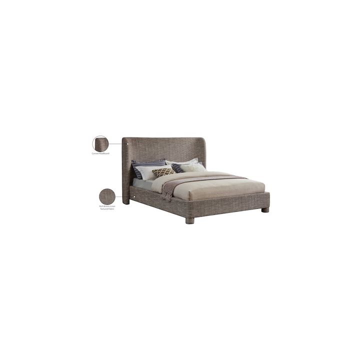 Meridian Furniture Penny Brown Polyester Fabric King Bed