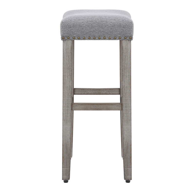 WestinTrends 29" Upholstered Backless Saddle Seat Bar Stool