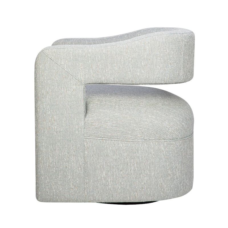 Jofran Lexy Modern Sculpted Curved Upholstered Swivel Accent Chair