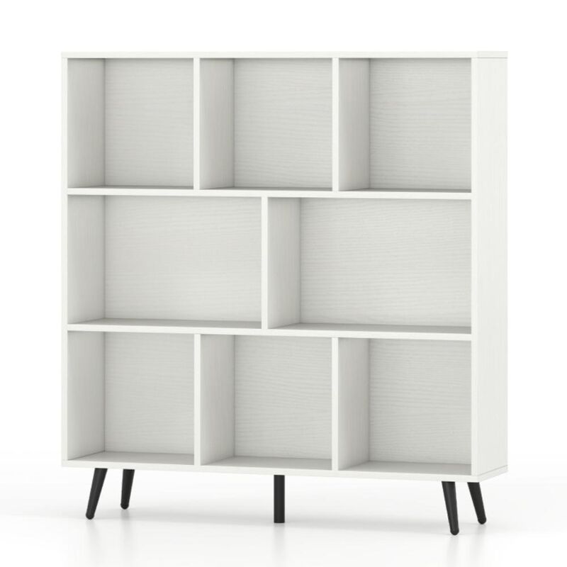 Hivvago Bookcase with 5 Tapered Metal Legs-10 Cubes