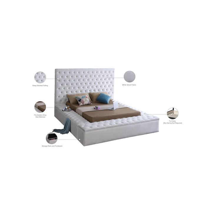 Meridian Furniture Bliss White Velvet King Bed