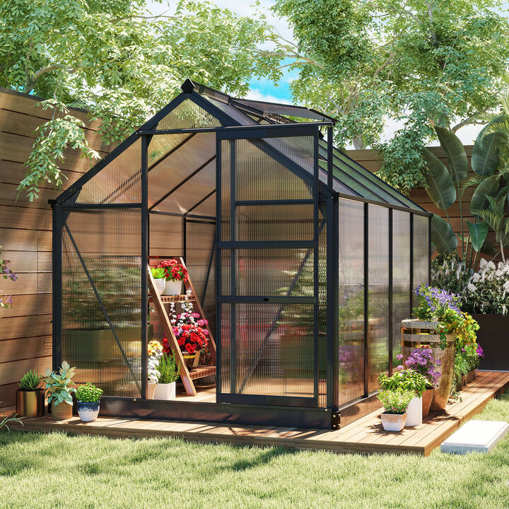 Hivvago 6.2' x 8.3' Walk-in Polycarbonate Greenhouse Kit