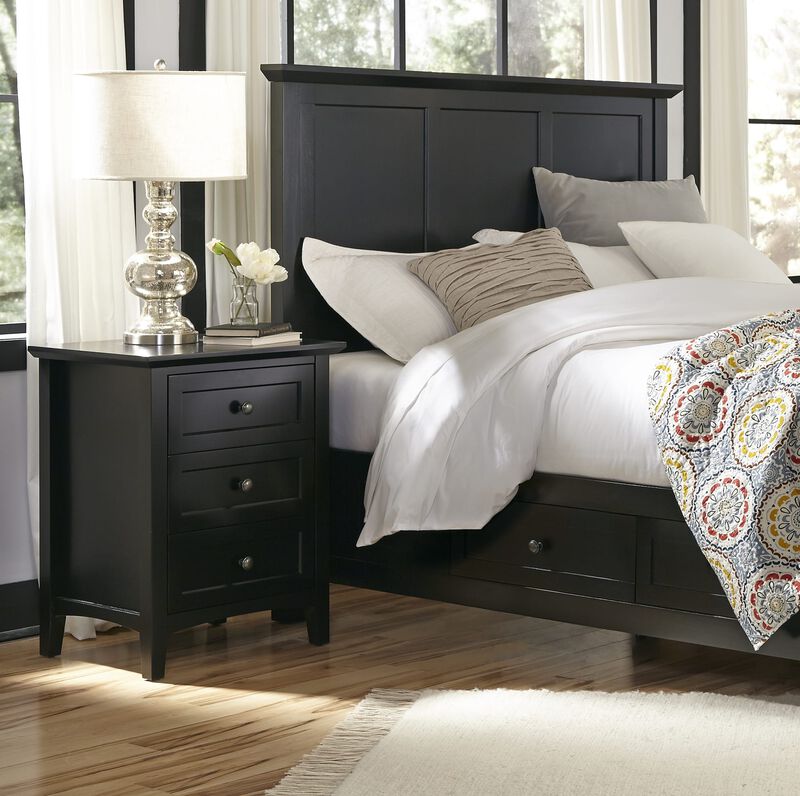 Paragon Three-Drawer Nightstand in Black