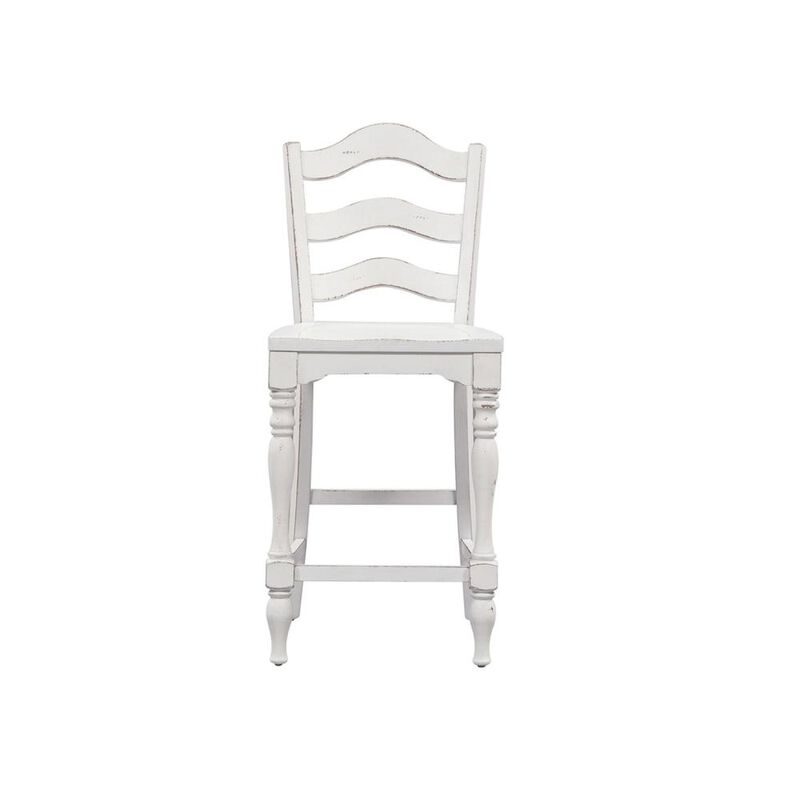 Liberty Furniture Magnolia Manor Ladder Back Counter Chair (RTA) in Antique White image number 1
