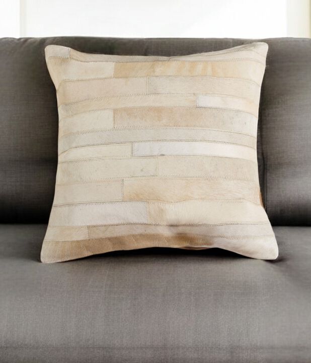 Luxury Cowhide Decorative Throw Pillow &ndash; Soft Leather Accent Cushion for Living Room