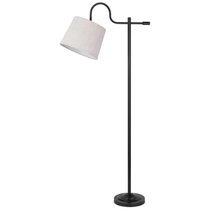HomeRoots 63" Bronze Adjustable Traditional Shaped Floor Lamp With Gray Square Shade