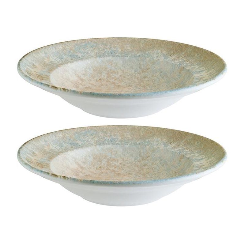 Luz dia.10.75" h:2.25" 16 oz. Round Decorated Porcelain Bowl (Set of 2)